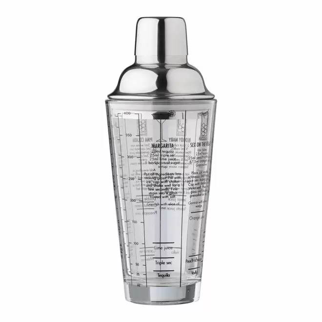 SHAKER GRADUE PERSONNALISABLE VERRE ET INOX 'SCUOT' - transparent