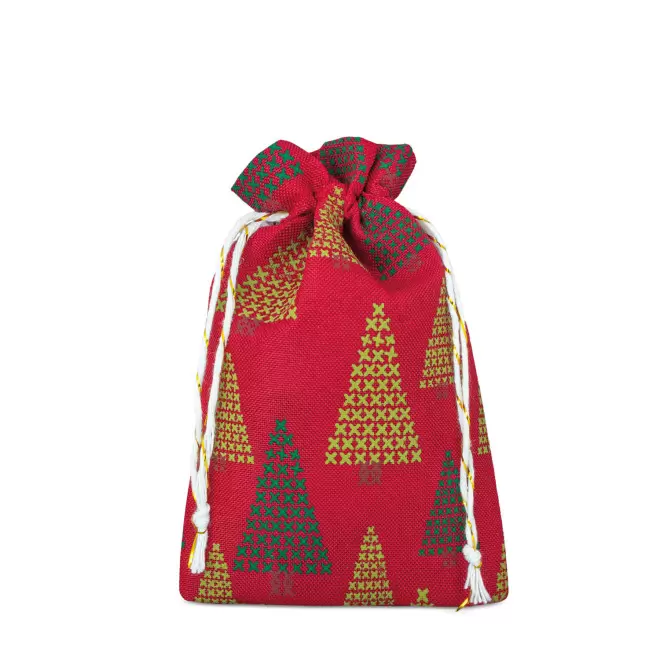 SAC POCHON NOEL PERSONNALISABLE 'ELENAX' - rouge