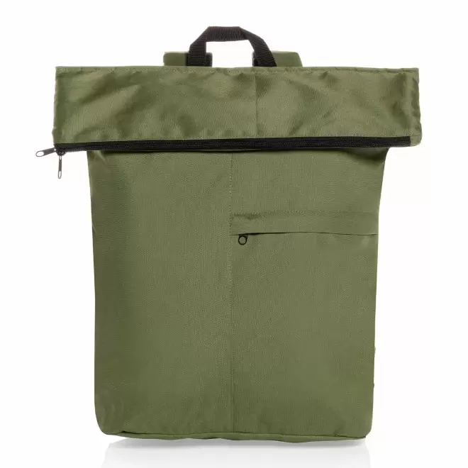 SAC A DOS PERSONNALISABLE PLIABLE EN RPET 'HARDINE BACK' - vert kaki