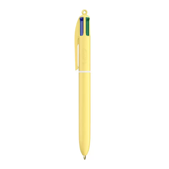 STYLO 4 COULEURS PERSONNALISABLE BIC® 'PASTEL' - jaune pastel