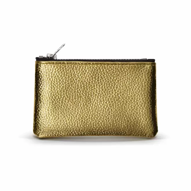 PORTE MONNAIE PERSONNALISABLE EN PVC 'GLOSSY' - doré