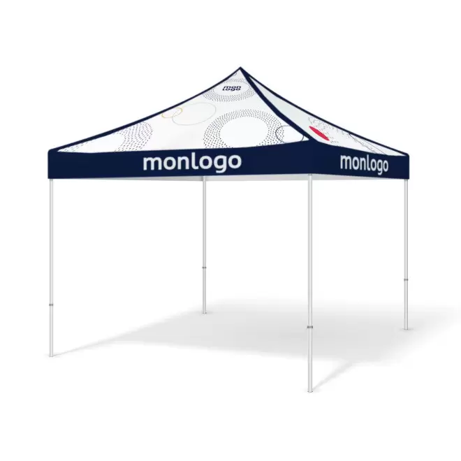 TENTE/ BARNUM PERSONNALISABLE AVEC PIEDS REGLABLES 'KELTA' - blanc 3x3 m