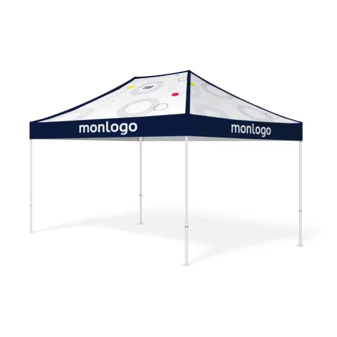 TENTE/ BARNUM PERSONNALISABLE AVEC PIEDS REGLABLES 'KELTA' - blanc 3x4.5 m