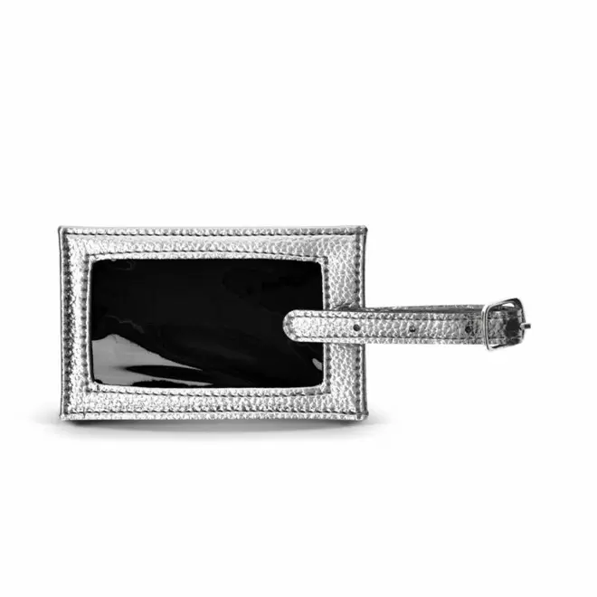 ETIQUETTE DE BAGAGE PERSONNALISABLE 'GLOSSY VIAJE' - argenté