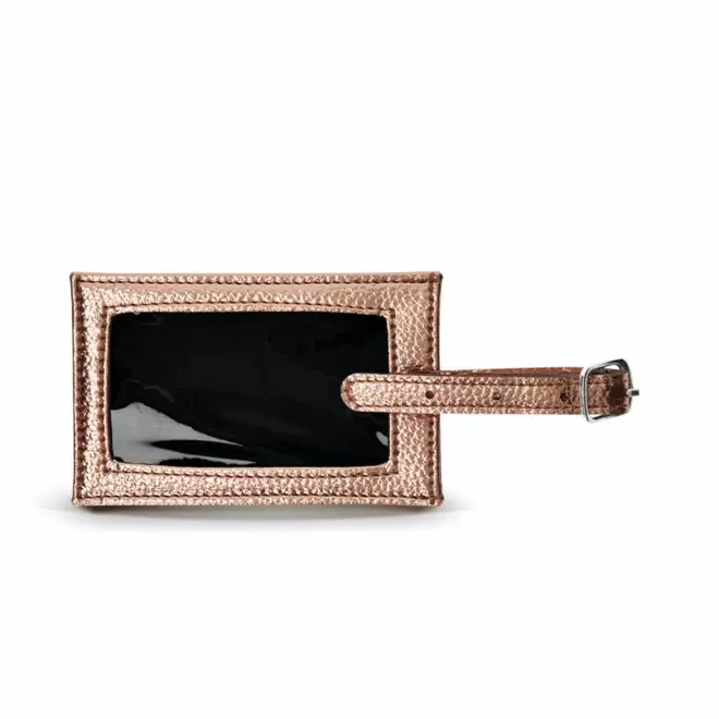 ETIQUETTE DE BAGAGE PERSONNALISABLE 'GLOSSY VIAJE' - rose