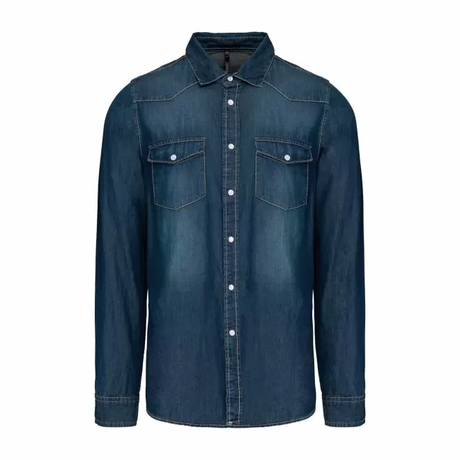 CHEMISE DENIM HOMME PERSONNALISABLE 'INDIGO RANGE' - bleu jean