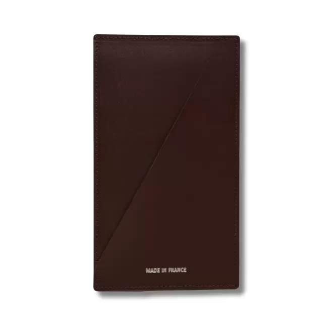 PORTE ADDITION EN CUIR PERSONNALISABLE 'LANOTE' - chocolat