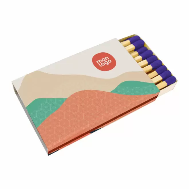 BOITE D ALLUMETTES PERSONNALISABLE 'ETNA 20' - tête bleue