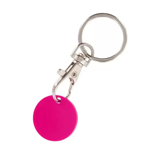 RAPIDE 4J - PORTE-CLÉS MOUSQUETON AVEC JETON PERSONNALISABLE 'SEGNO' - fuchsia