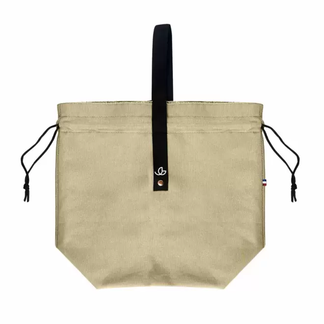 SAC COTON PERSONNALISABLE DEJEUNER MIF 150 GR/M² 'MAEL' - beige/noir