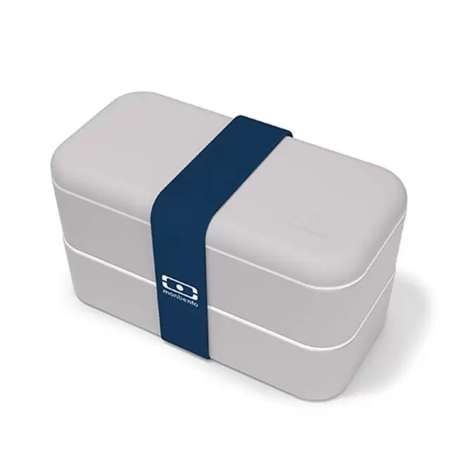 LUNCH BOX PERSONNALISABLE MB® ESSENTIAL 'OLBYA' - gris/bleu