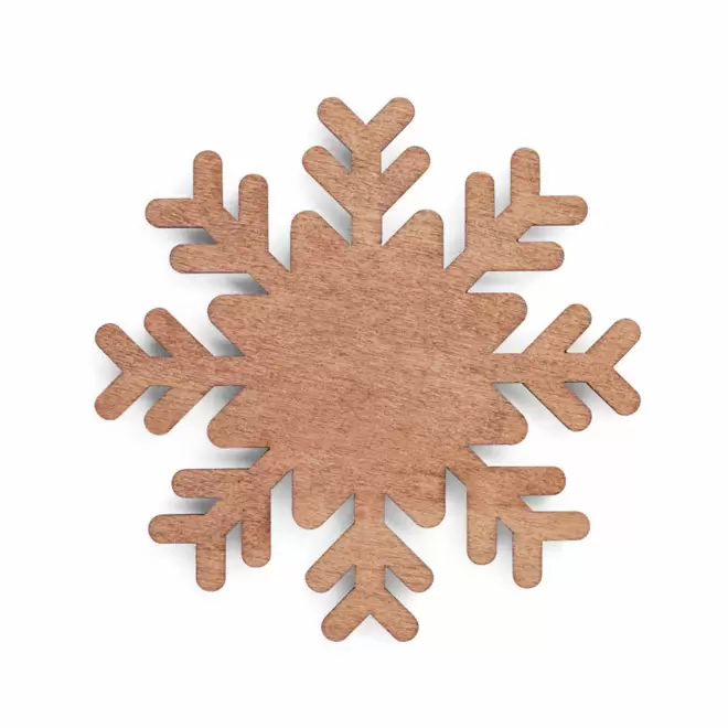 SET 4 DESSOUS DE VERRE PERSONNALISABLE FLOCON BOIS 'FLINGA' - bois