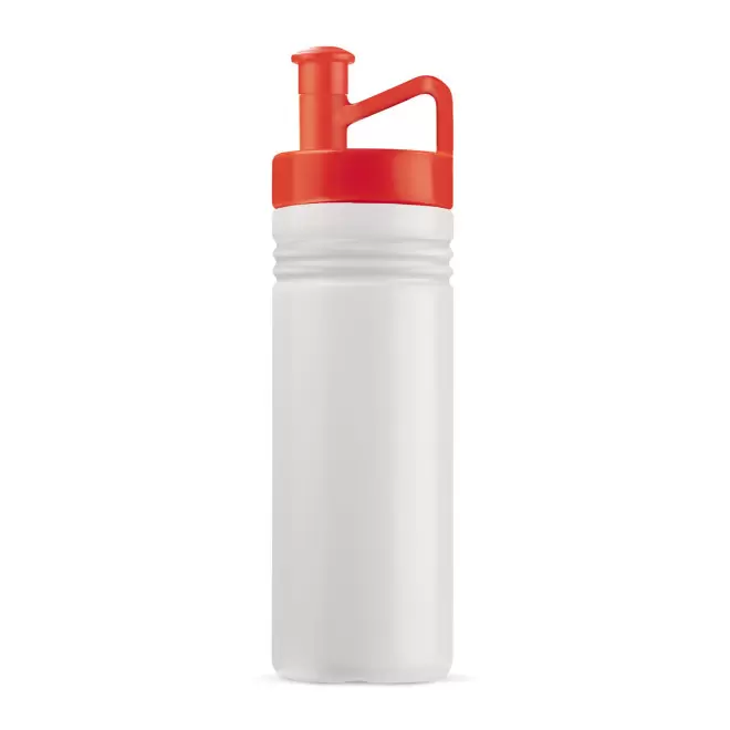 GOURDE DE SPORT PERSONNALISABLE 500ML OPAQUE BLANC 'GYM' - blanc/rouge