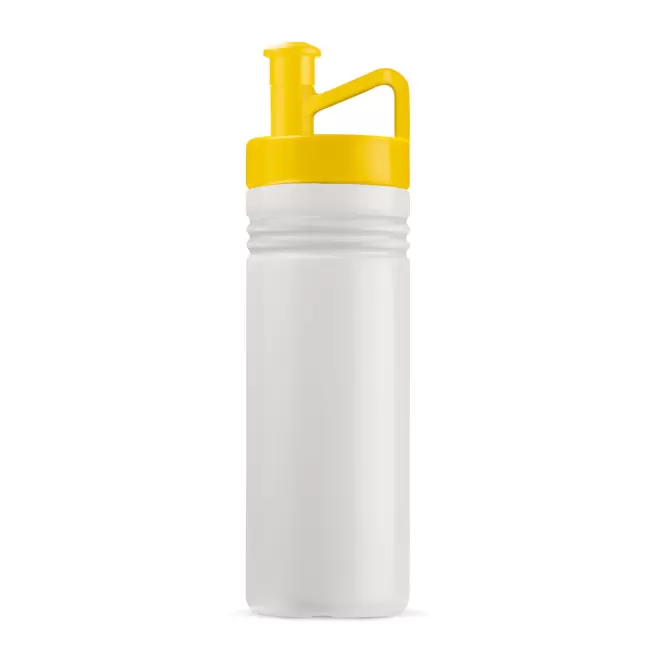 GOURDE DE SPORT PERSONNALISABLE 500ML OPAQUE BLANC 'GYM' - blanc/jaune