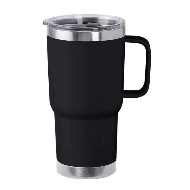 MUG ISOTHERME PERSONNALISABLE 600ML 'TENDENZA POIGNEE' - noir