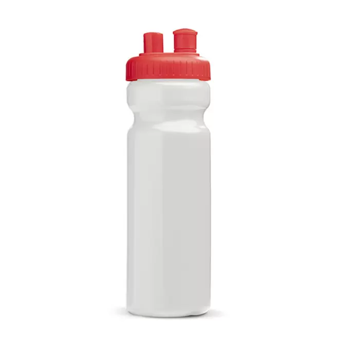 GOURDE DE SPORT PERSONNALISABLE 750ML OPAQUE BLANC 'FREZA' - blanc/rouge