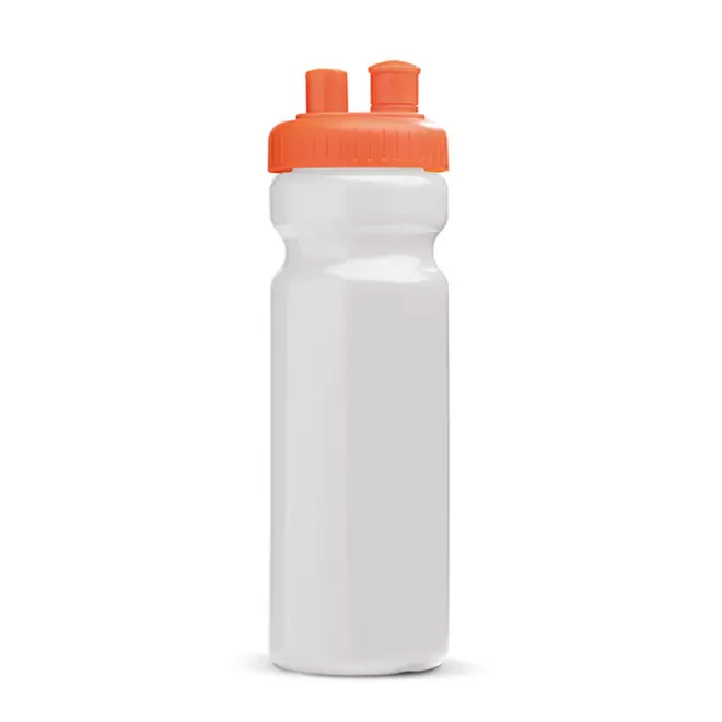 GOURDE DE SPORT PERSONNALISABLE 750ML OPAQUE BLANC 'FREZA' - blanc/orange