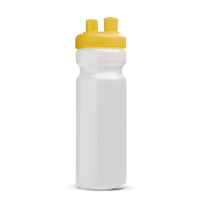 GOURDE DE SPORT PERSONNALISABLE 750ML OPAQUE BLANC 'FREZA' - blanc/jaune
