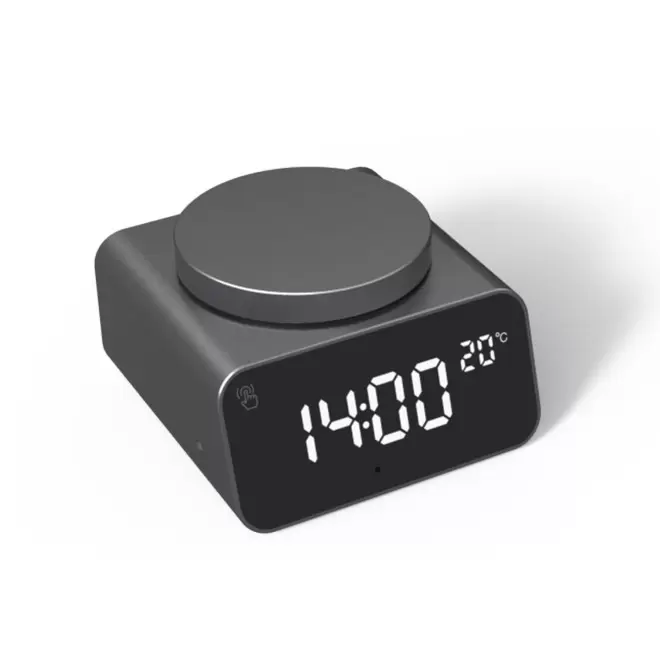 REVEIL PERSONNALISABLE BLUETOOTH® RECYCLE 'REDDI ALARM' - gris anthracite