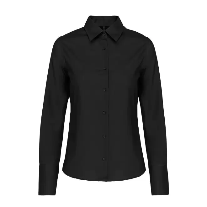 CHEMISE FEMME PERSONNALISABLE SANS REPASSAGE 'IMPEC' - noir