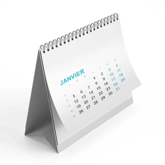 CALENDRIER CHEVALET 'EASEL CARRE' - bleu