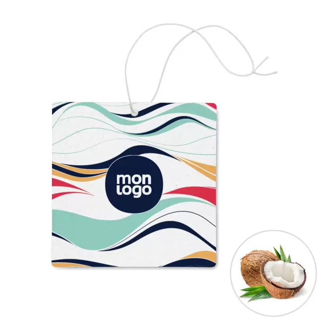 DESODORISANT VOITURE 'KENDO CARRE' - noix de coco