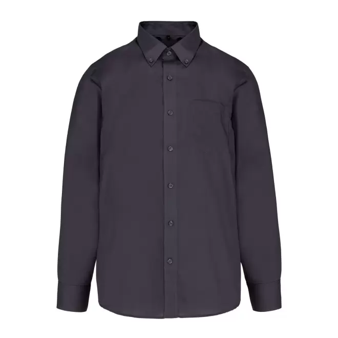CHEMISE HOMME PERSONNALISABLE SANS REPASSAGE 'IMPEC' - gris foncé