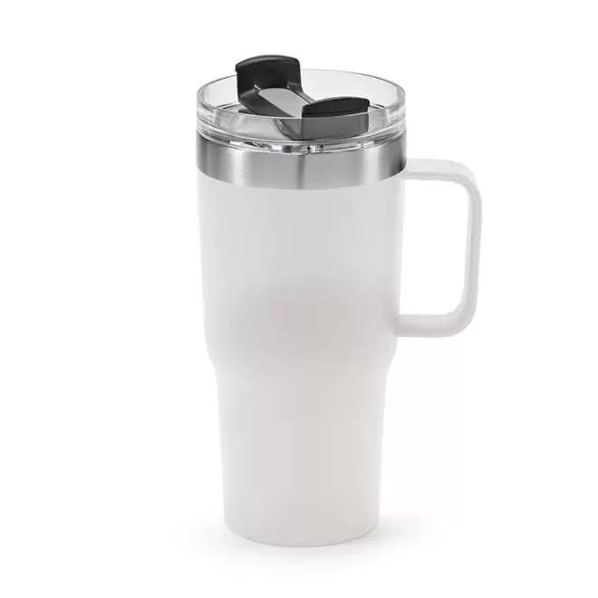 MUG PERSONNALISABLE ISOTHERME RECYCLE 580ML 'TENDENZO' - blanc