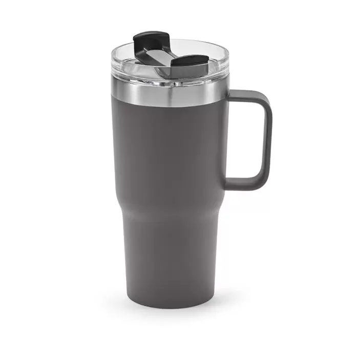 MUG PERSONNALISABLE ISOTHERME RECYCLE 580ML 'TENDENZO' - gris