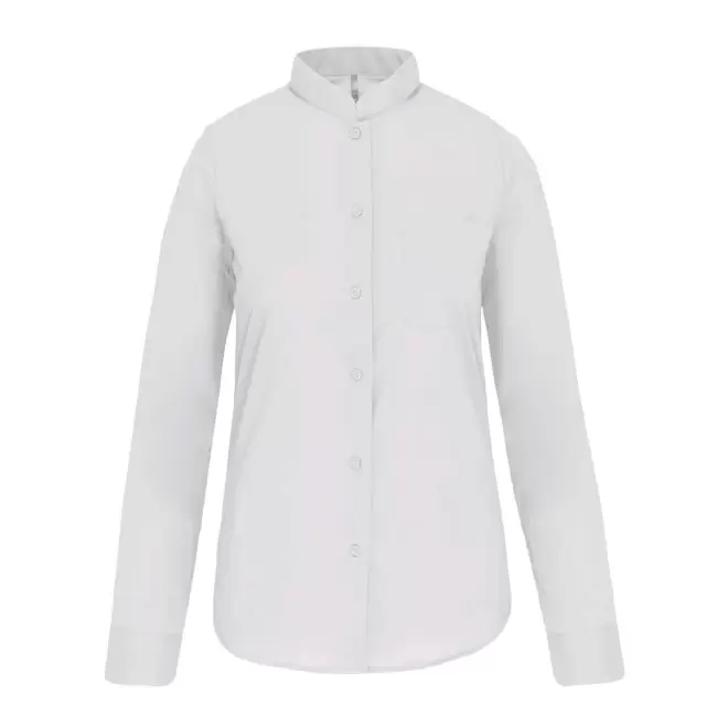CHEMISE FEMME MAO PERSONNALISABLE 'MAO COLAR' - blanc