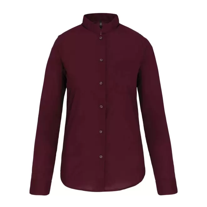 CHEMISE FEMME MAO PERSONNALISABLE 'MAO COLAR' - bordeaux
