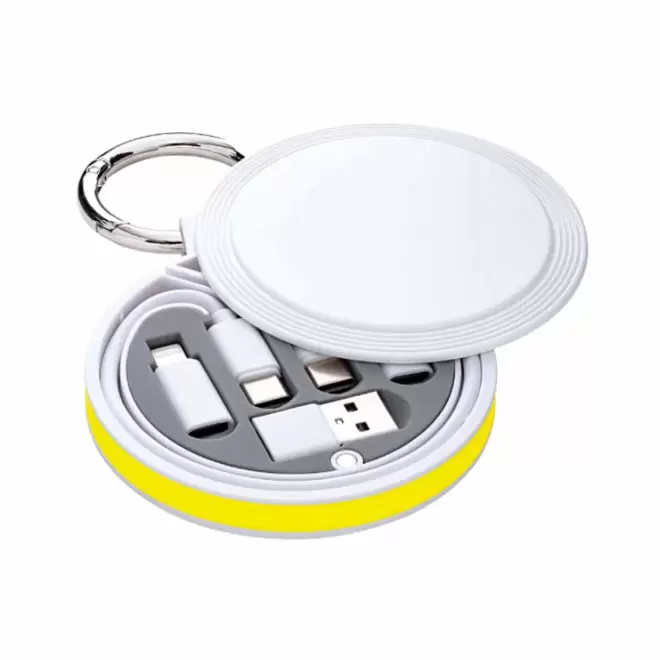 CABLE CHARGE 6 EN 1 PERSONNALISABLE 'RONDINO' - jaune