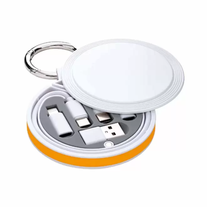 CABLE CHARGE 6 EN 1 PERSONNALISABLE 'RONDINO' - orange