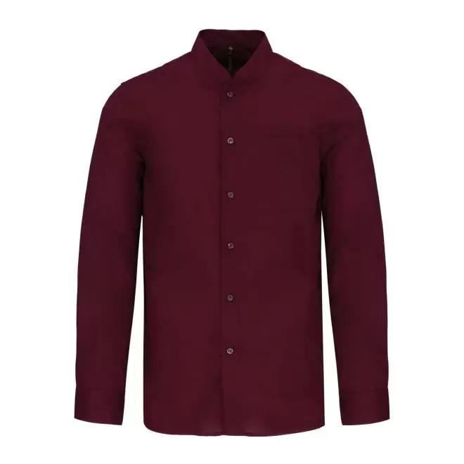 CHEMISE HOMME MAO PERSONNALISABLE 'MAO COLAR' - bordeaux