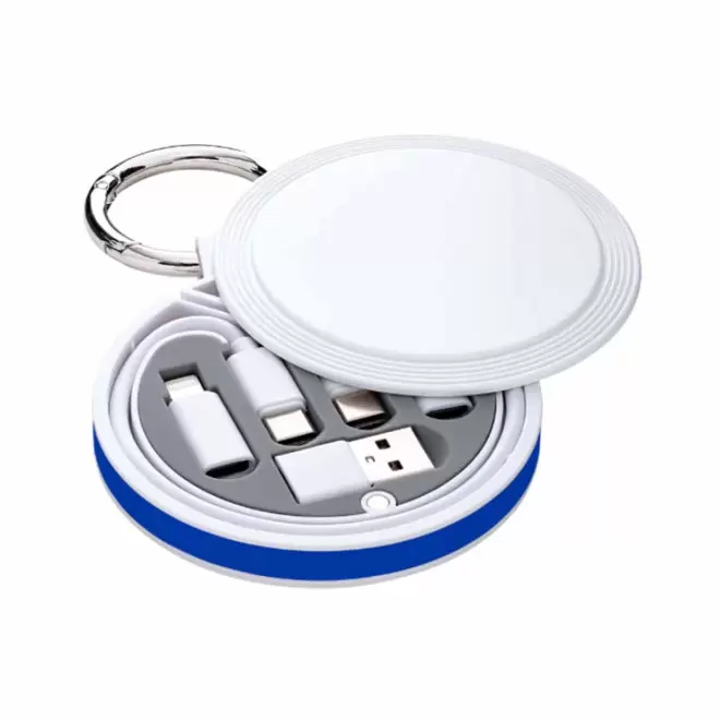 CABLE CHARGE 6 EN 1 PERSONNALISABLE 'RONDINO' - bleu royal