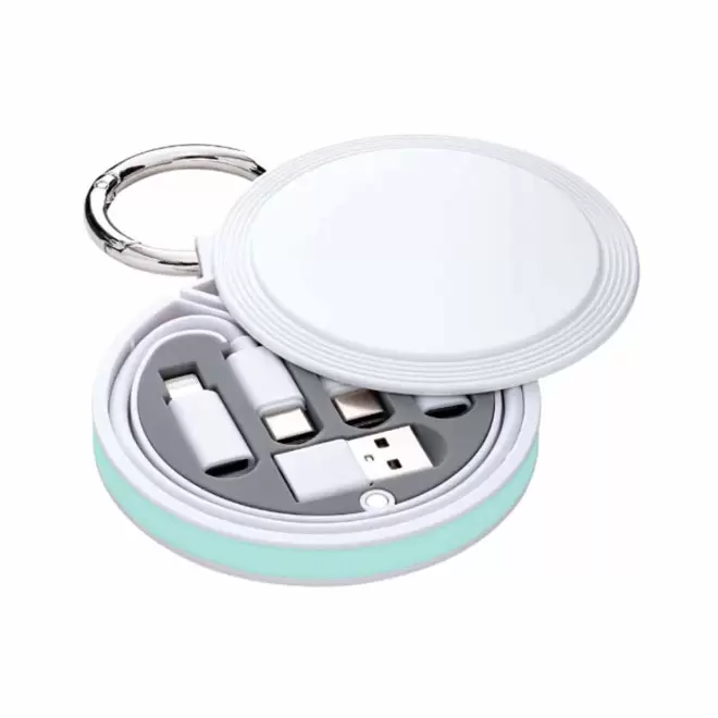 CABLE CHARGE 6 EN 1 PERSONNALISABLE 'RONDINO' - menthe