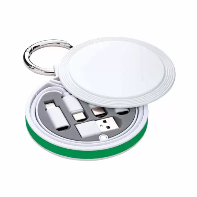 CABLE CHARGE 6 EN 1 PERSONNALISABLE 'RONDINO' - vert foncé