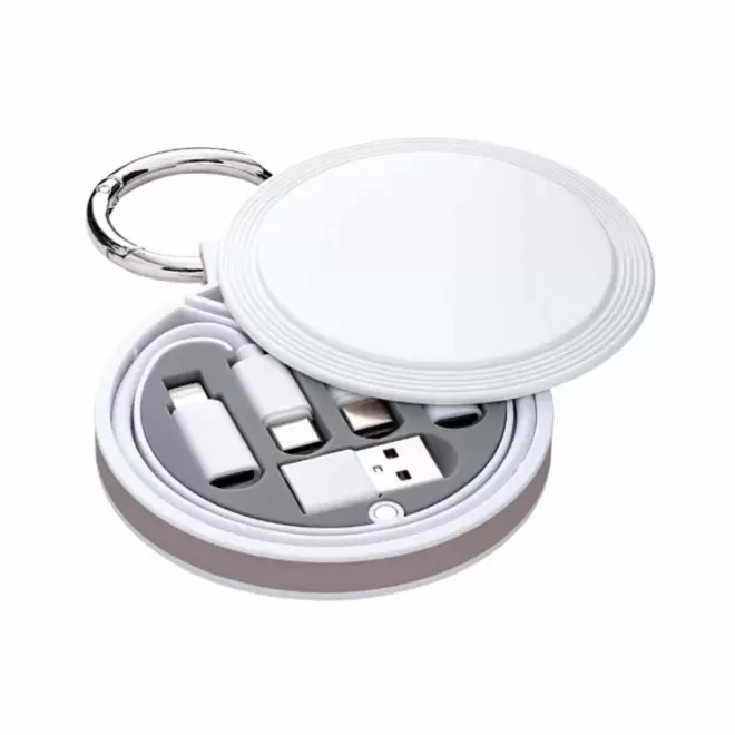 CABLE CHARGE 6 EN 1 PERSONNALISABLE 'RONDINO' - marron