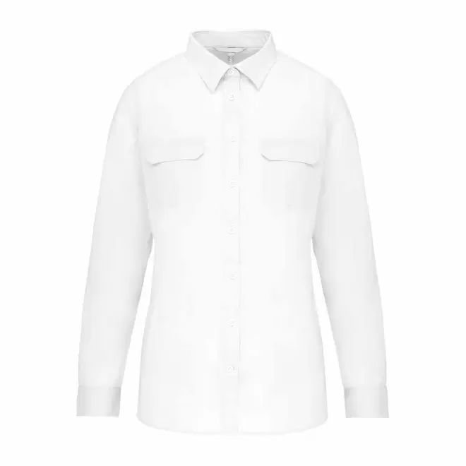 CHEMISE FEMME RETROUSSABLE PERSONNALISABLE 'EXPLORER ROLL' - blanc