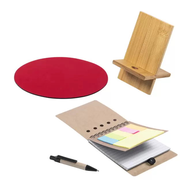 SET ACCESSOIRES DE BUREAU PERSONNALISABLE 'STARTERPACK' - rouge