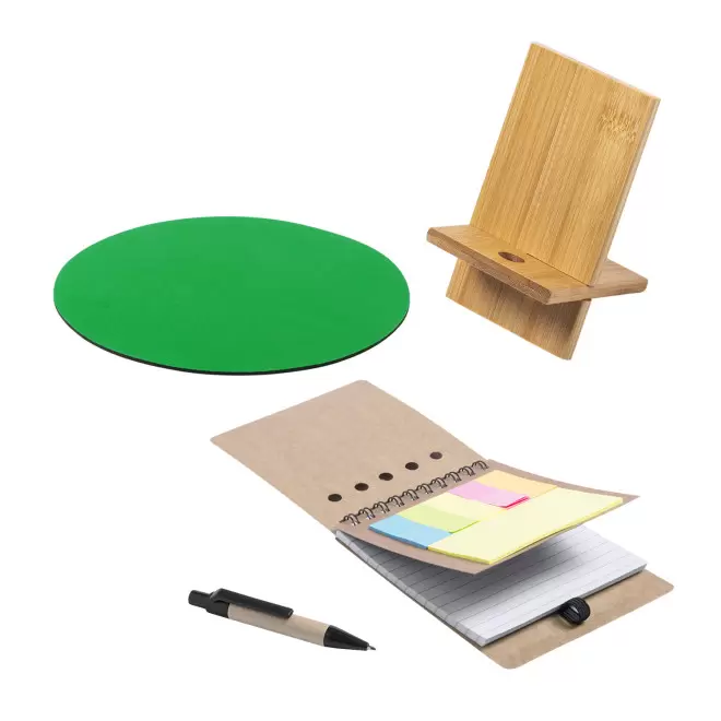 SET ACCESSOIRES DE BUREAU PERSONNALISABLE 'STARTERPACK' - vert