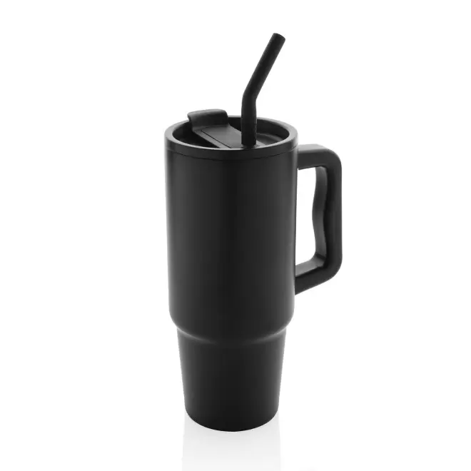 MUG ISOTHERME PERSONNALISABLE 900ML 'TENDENZI INOX' - noir