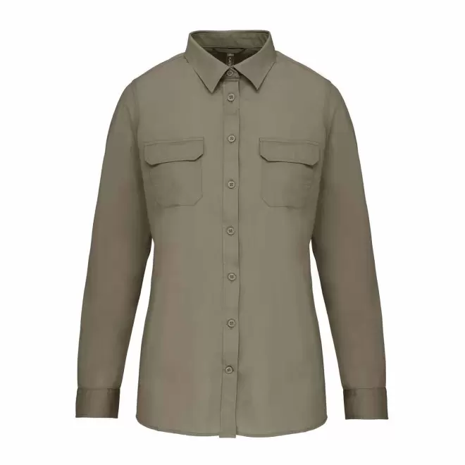 CHEMISE FEMME RETROUSSABLE PERSONNALISABLE 'EXPLORER ROLL' - kaki