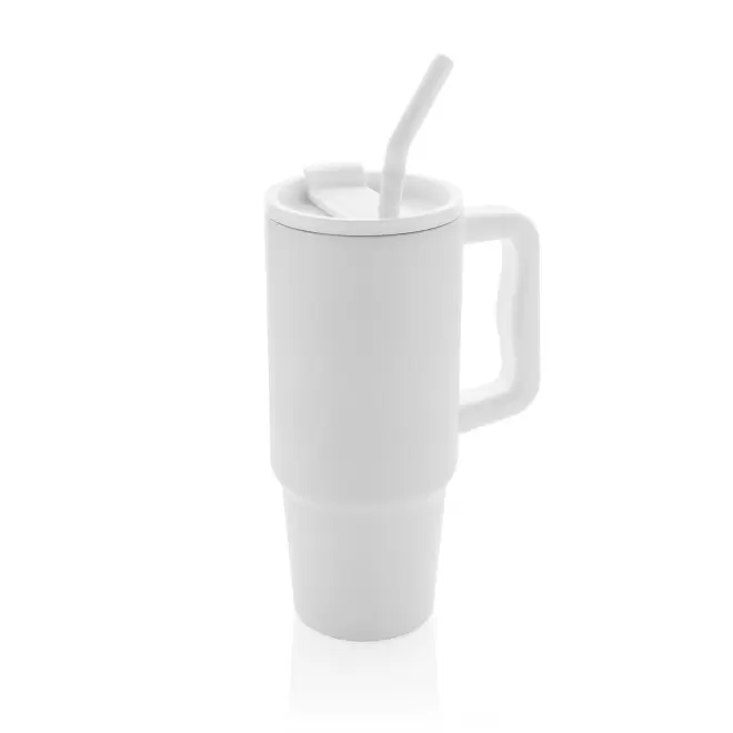 MUG ISOTHERME PERSONNALISABLE 900ML 'TENDENZI INOX' - blanc