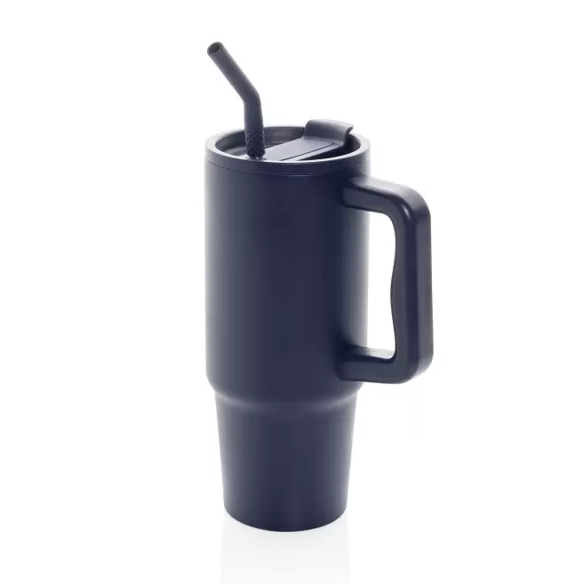 MUG ISOTHERME PERSONNALISABLE 900ML 'TENDENZI INOX' - bleu marine