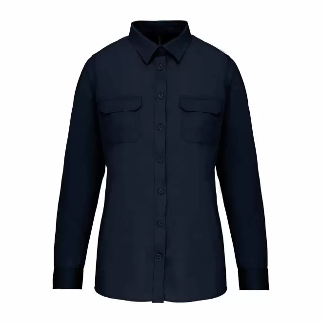 CHEMISE FEMME RETROUSSABLE PERSONNALISABLE 'EXPLORER ROLL' - bleu marine