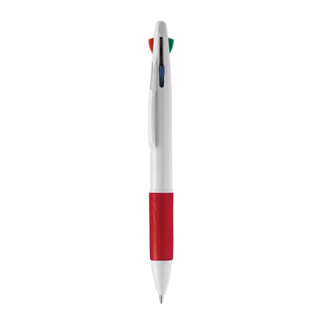 STYLO PERSONNALISÉ 4 COULEURS 'TERAMO' - blanc/rouge
