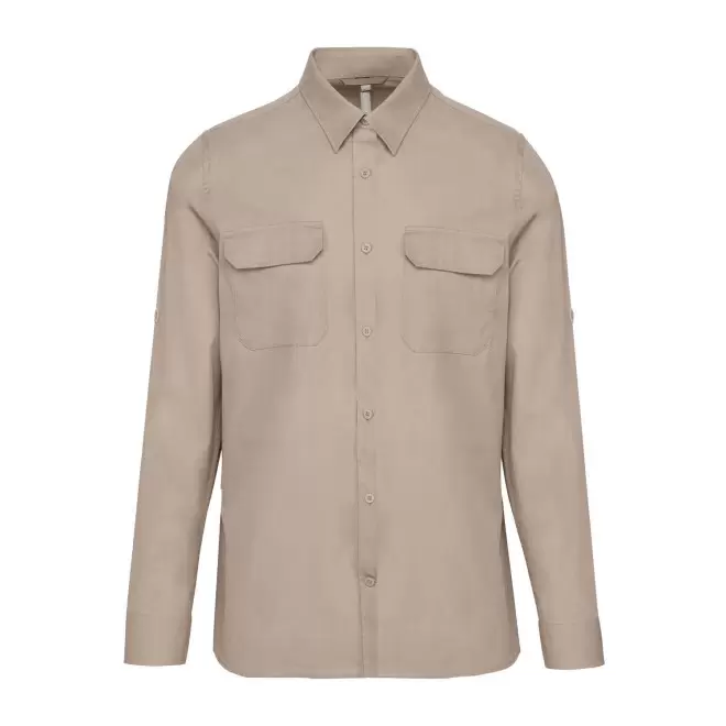 CHEMISE HOMME RETROUSSABLE PERSONNALISABLE 'EXPLORER ROLL' - beige