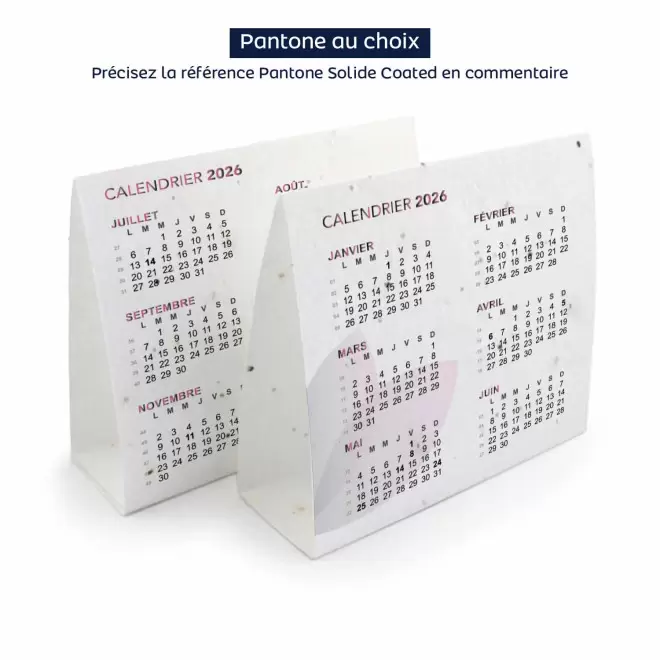CALENDRIER PAPIER ENSEMENCÉ 'COQLA' - pantone