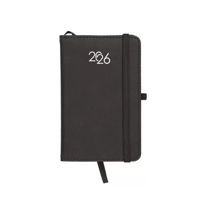 AGENDA SEMAINIER PERSONNALISABLE PU THERMOCOLLE 'LUGGI' - noir
